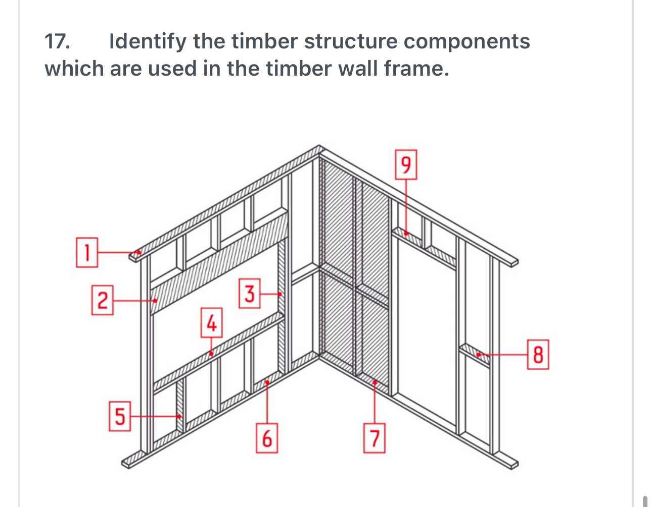 Identify the timber structure components which