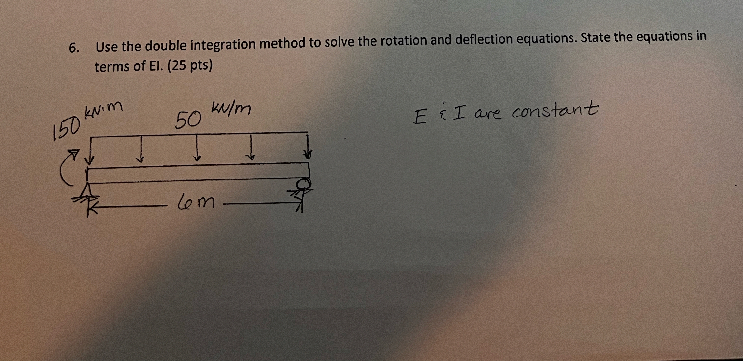 Use the double integration method to solve the