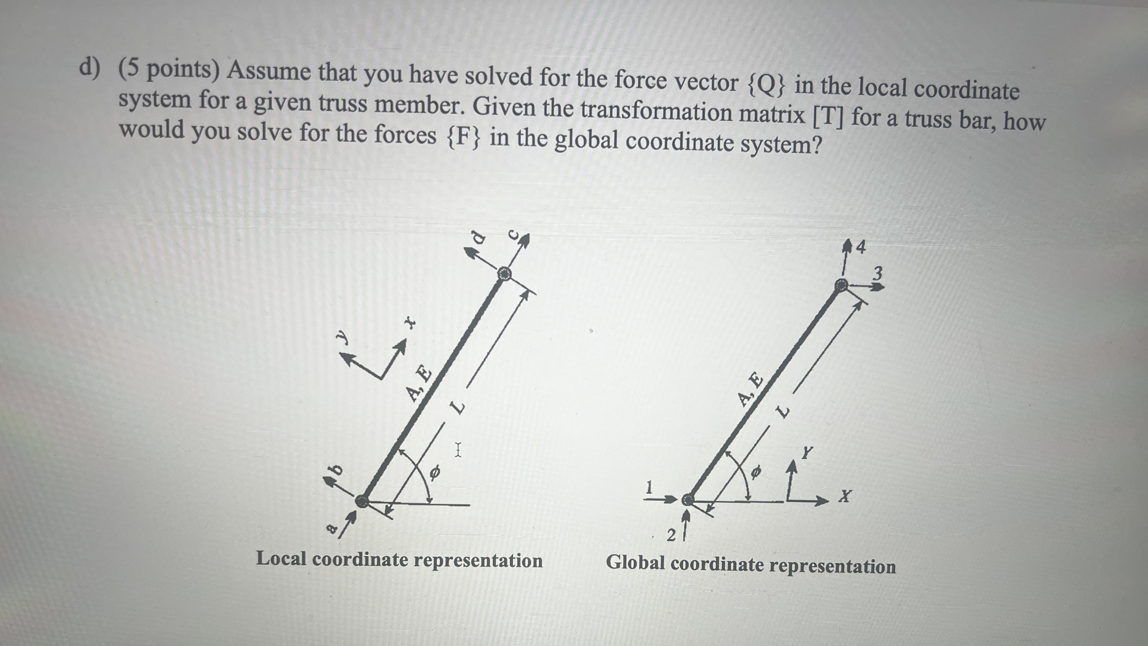 d ) ( 5 points ) Assume that you have solved for