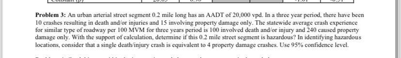 Problem 3 : An urban arterial street segment 0 .