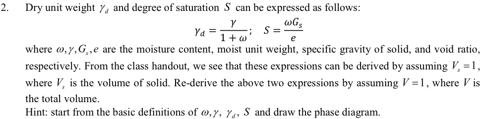 Dry unit weight d and degree of saturation S can