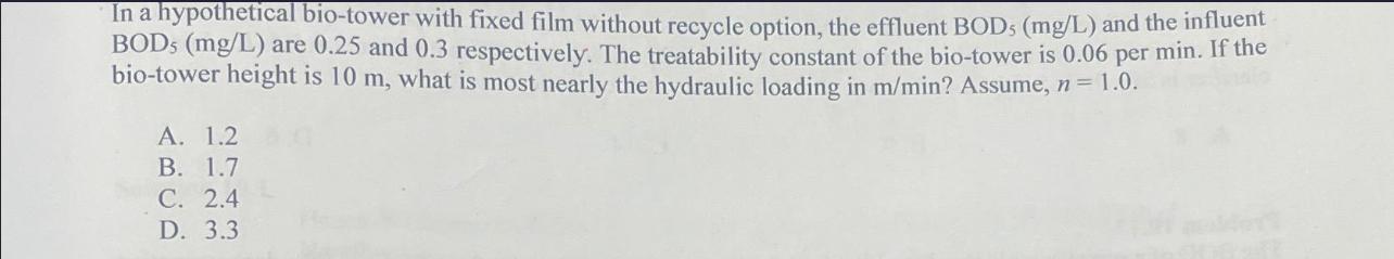 In a hypothetical bio - tower with fixed film