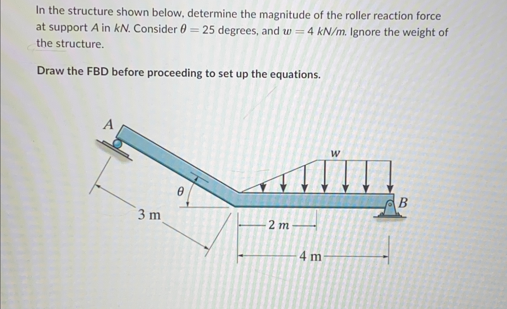 In the structure shown below, determine the