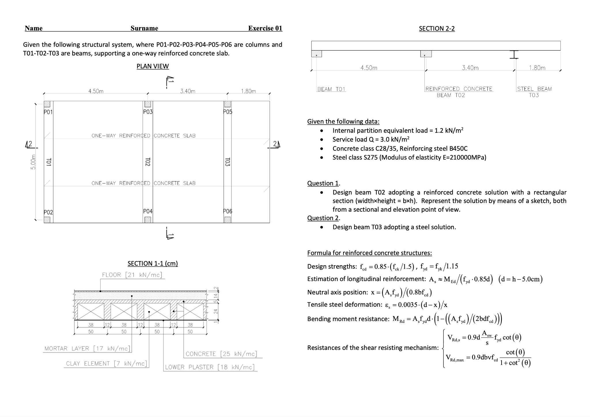 Name Surname Exercise 0 1 Given the following
