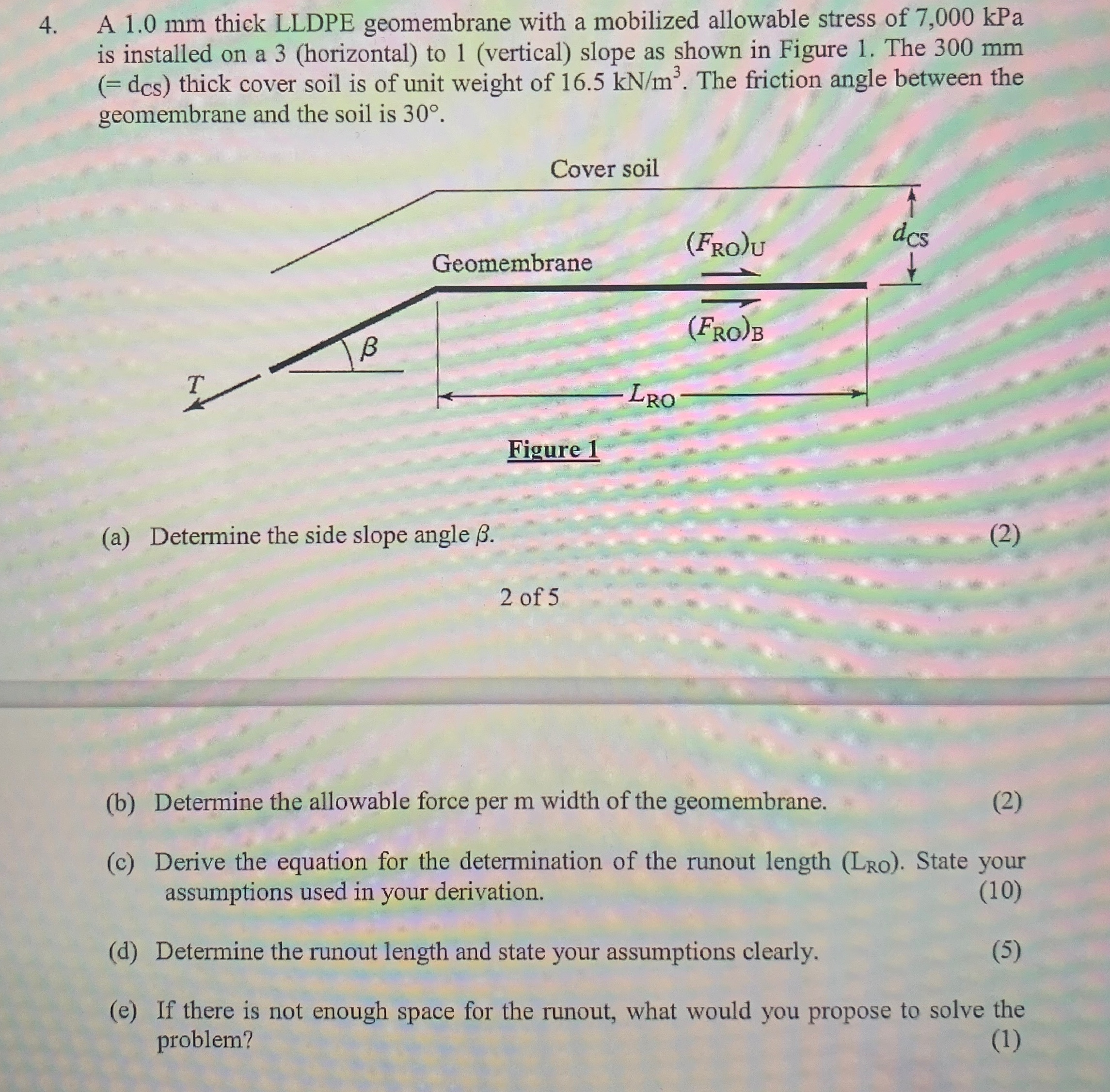 A 1 . 0 m m thick LLDPE geomembrane with a