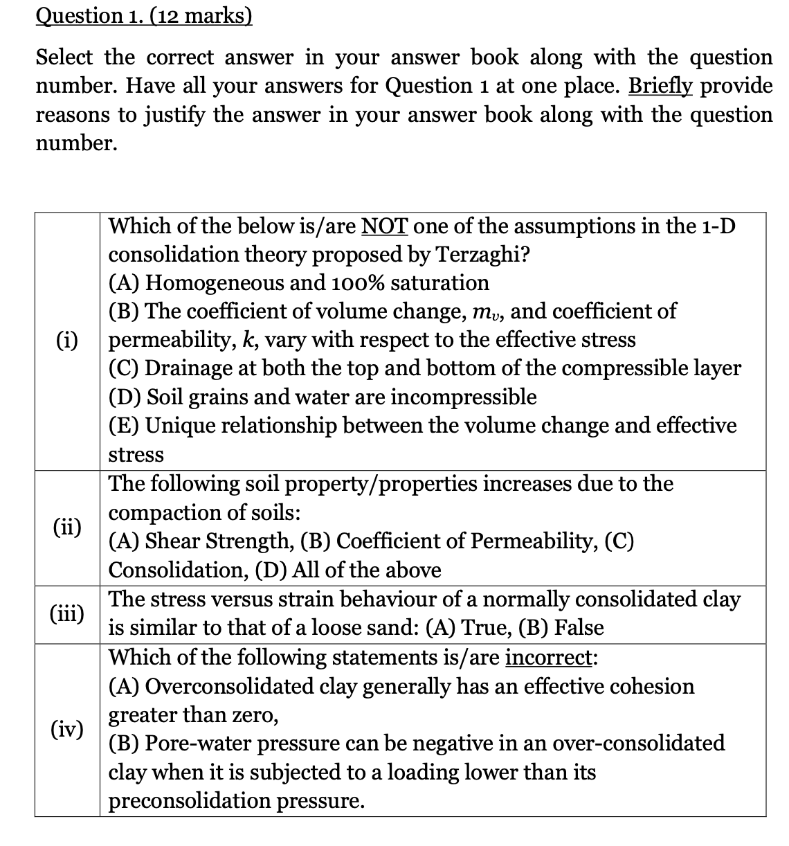 Select the correct answer in your answer book