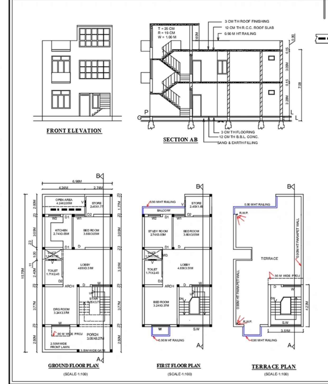 FRONT ELEVATION GROUND FLOOR PLAN FIRST FLOOR