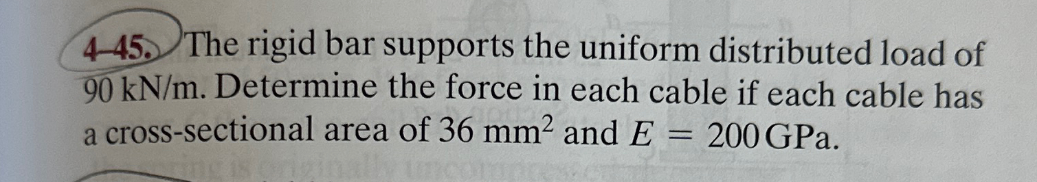 - 4 5 . The rigid bar supports the uniform