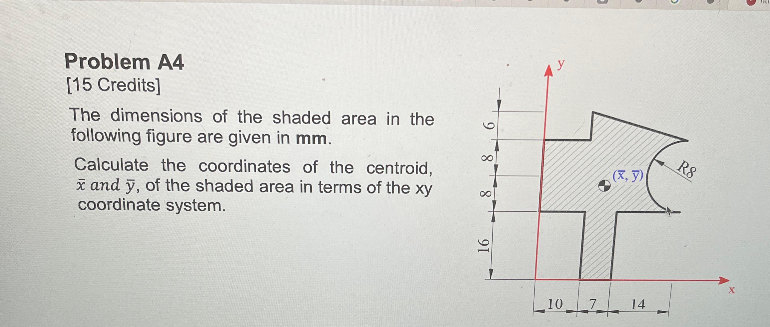 Problem A 4 [ 1 5 Credits ] The dimensions of the