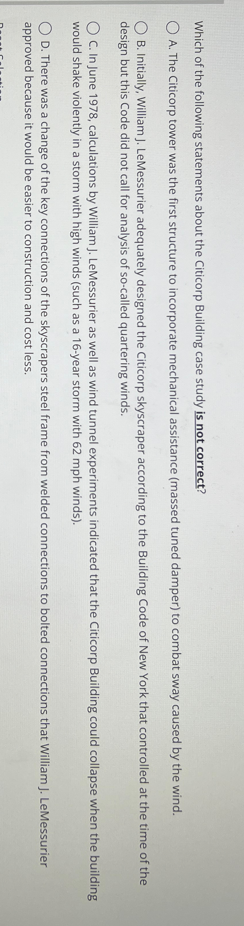 Which of the following statements about the