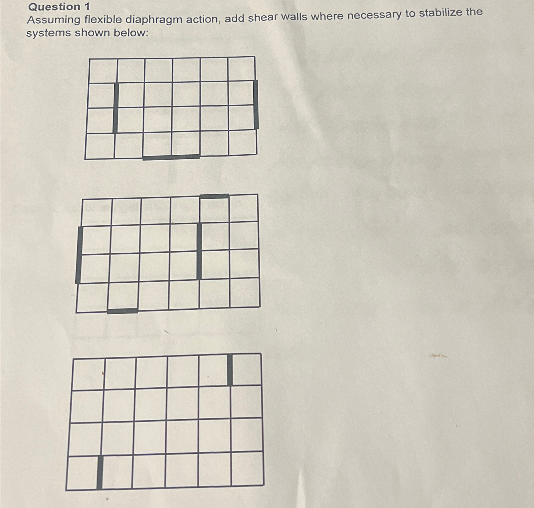 Question 1 Assuming flexible diaphragm action,