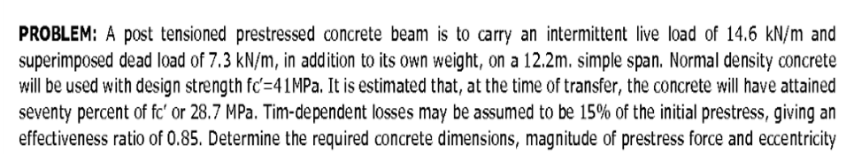 fully design a prestressed concrete member, use