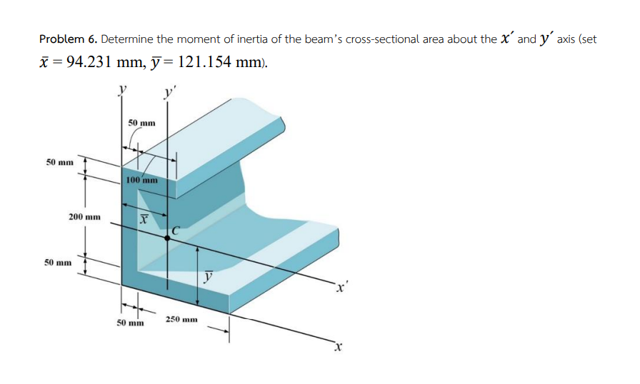 Problem 6 . Determine the moment of inertia of