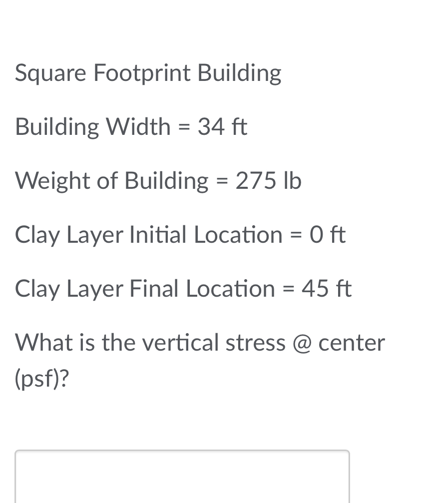 Square Footprint Building Building Width = 3 4 f
