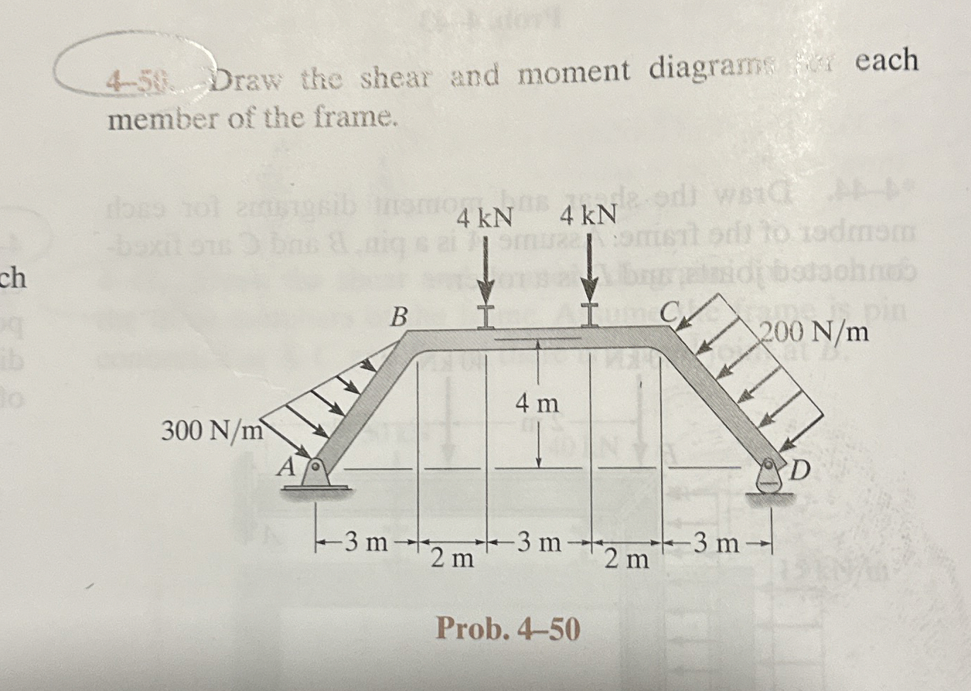 4 - 5 9 . Draw the shear and moment diagrams each