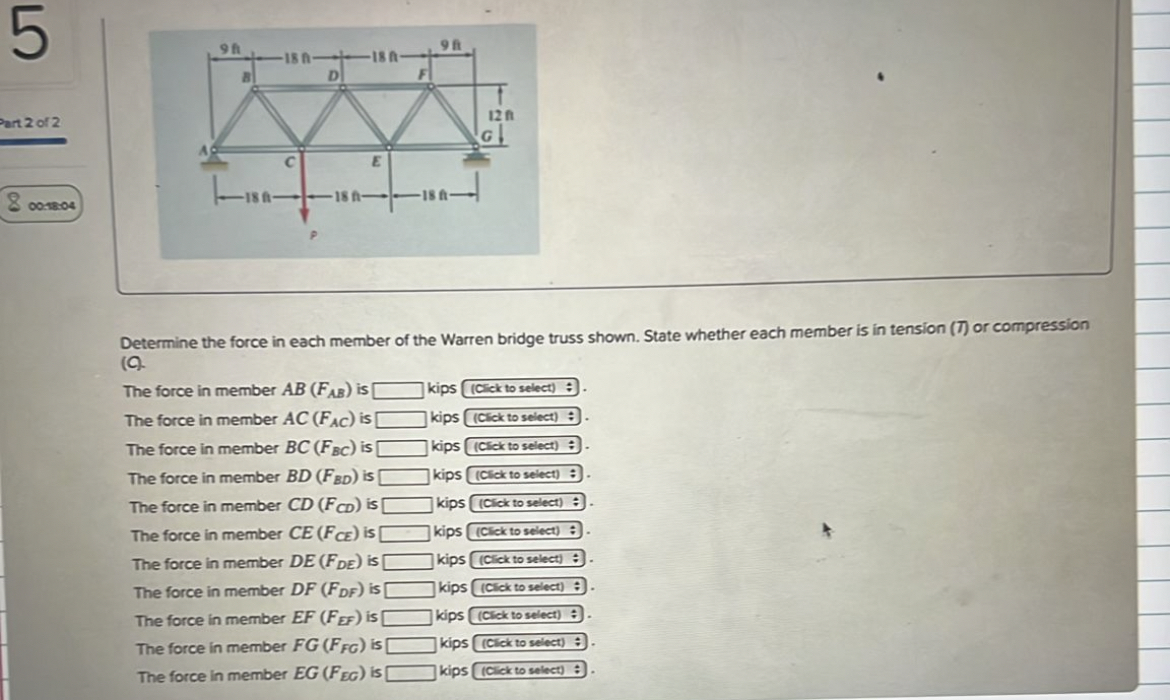 5 Part 2 of 2 0 0 2 8 : 0 4 Determine the force