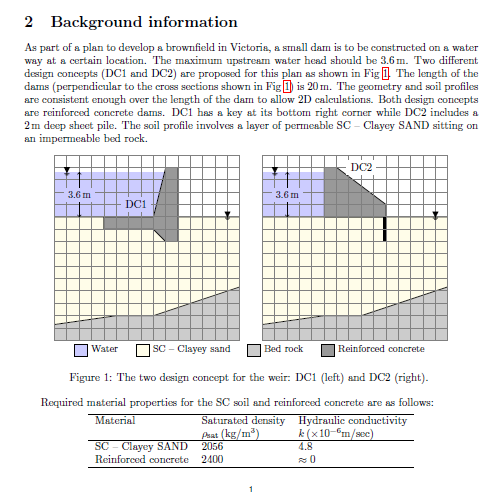 1 . Calculate the seepage rate and gure out the