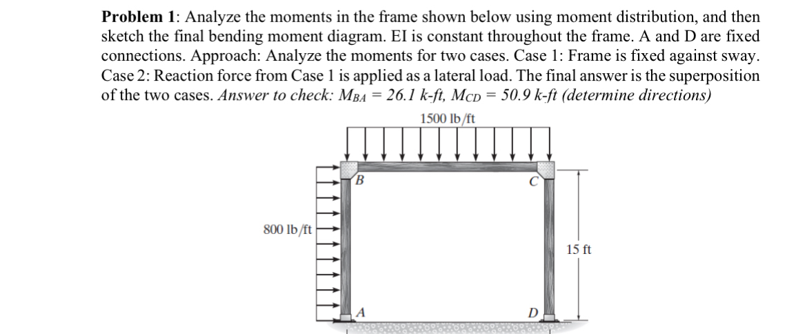 Problem 1 : Analyze the moments in the frame