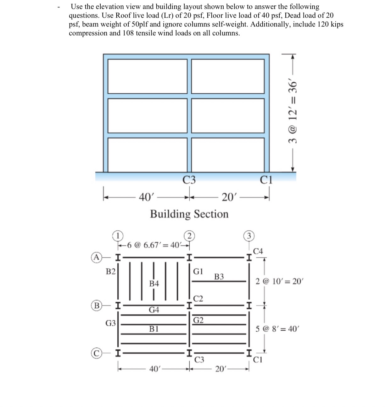 Use the elevation view and building layout shown