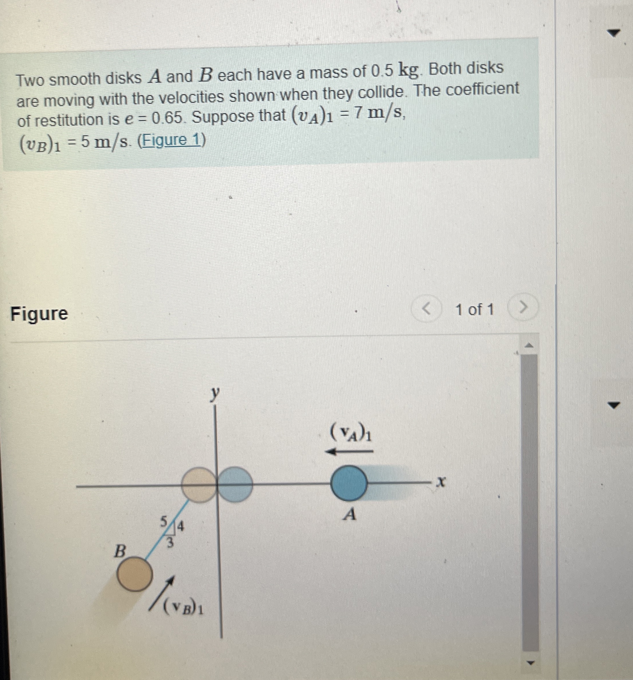 Two smooth disks A and B each have a mass of 0 .