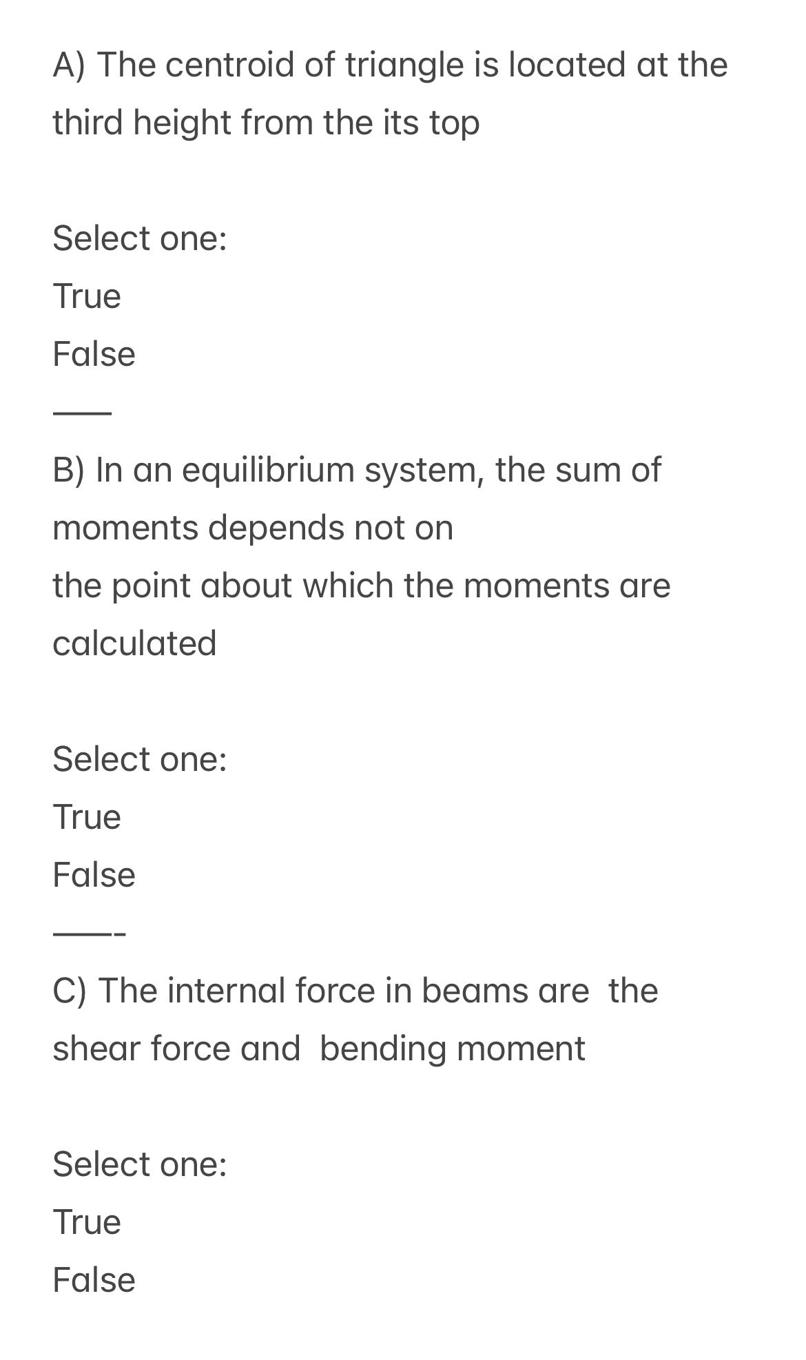A ) The centroid of triangle is located at the