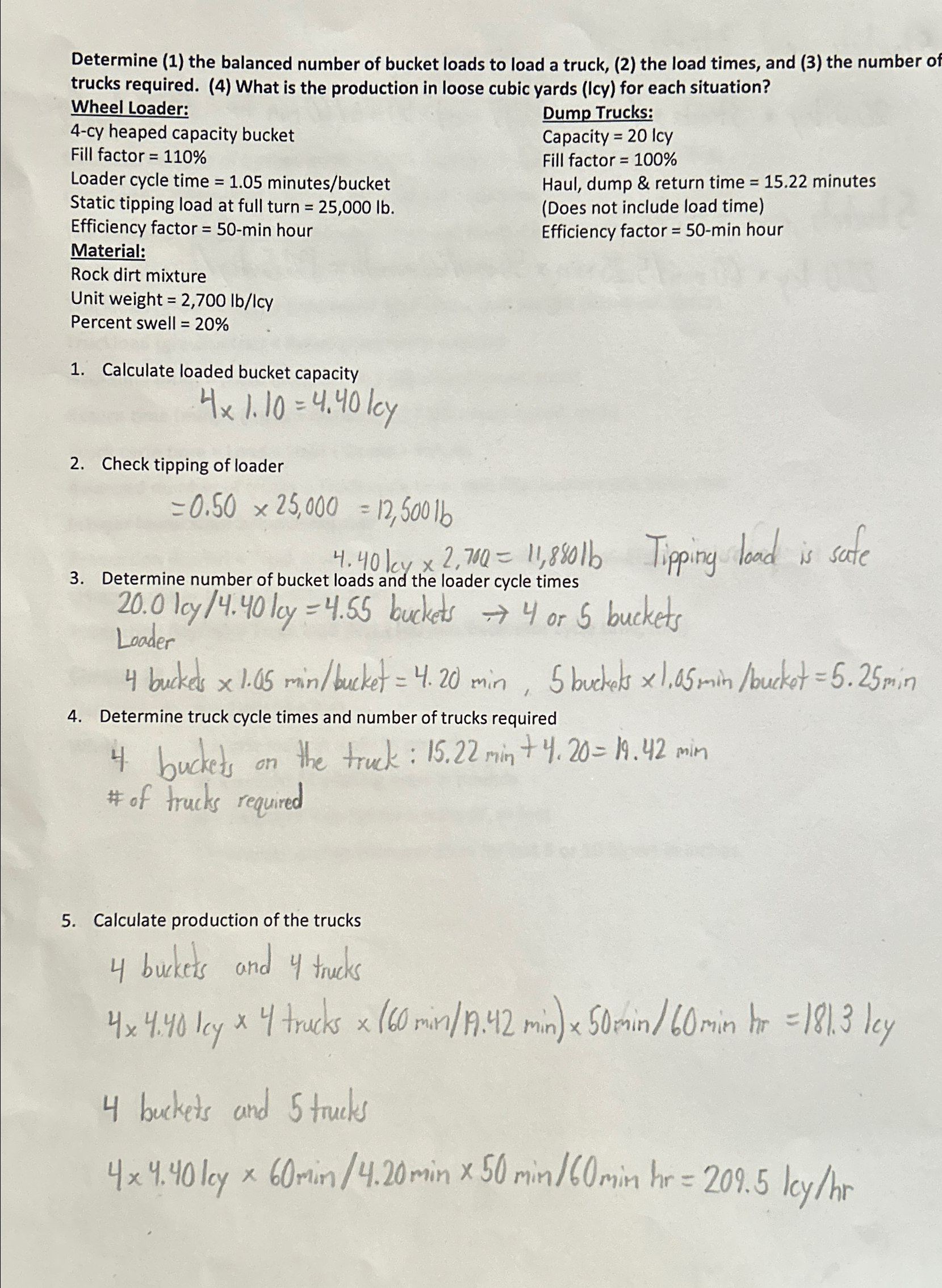 Determine ( 1 ) the balanced number of bucket