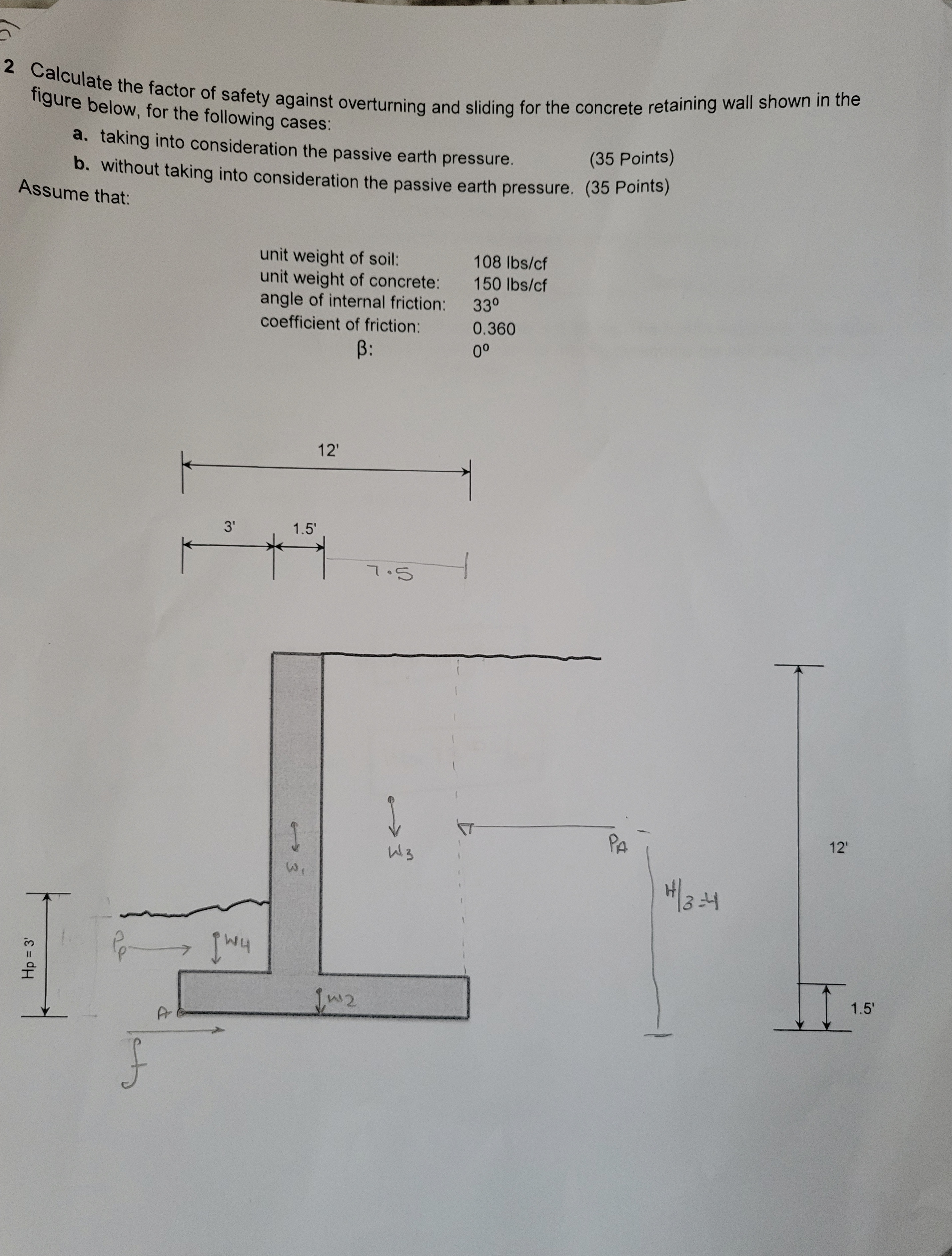 2 Calculate the factor of safety against