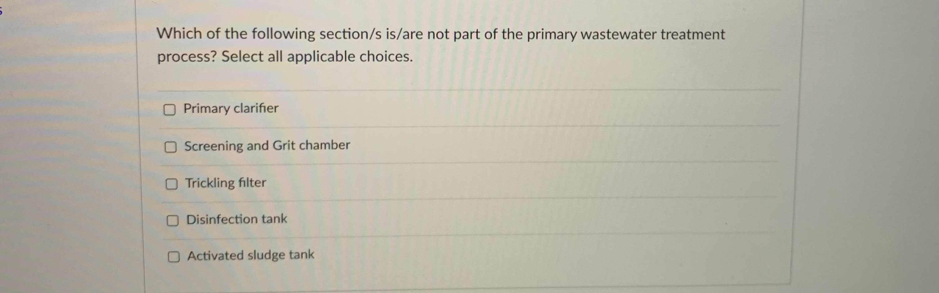 Which of the following section / s is / are not