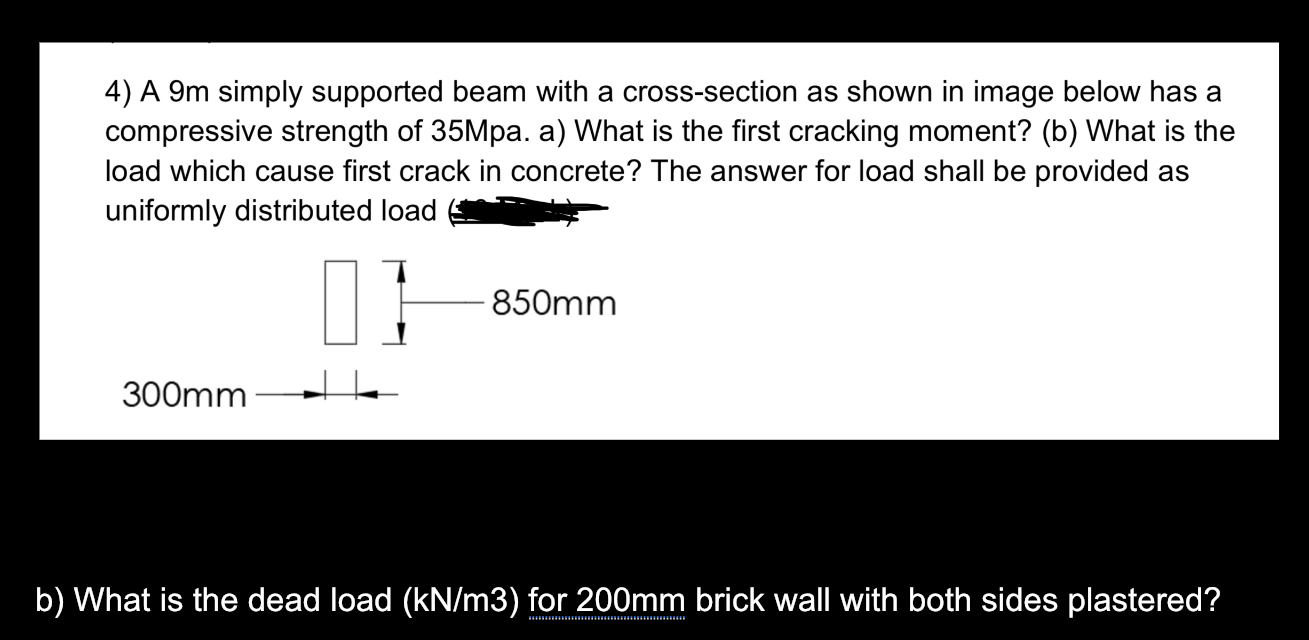 b ) What is the dead load ( k N m 3 ) for 2 0 0 m