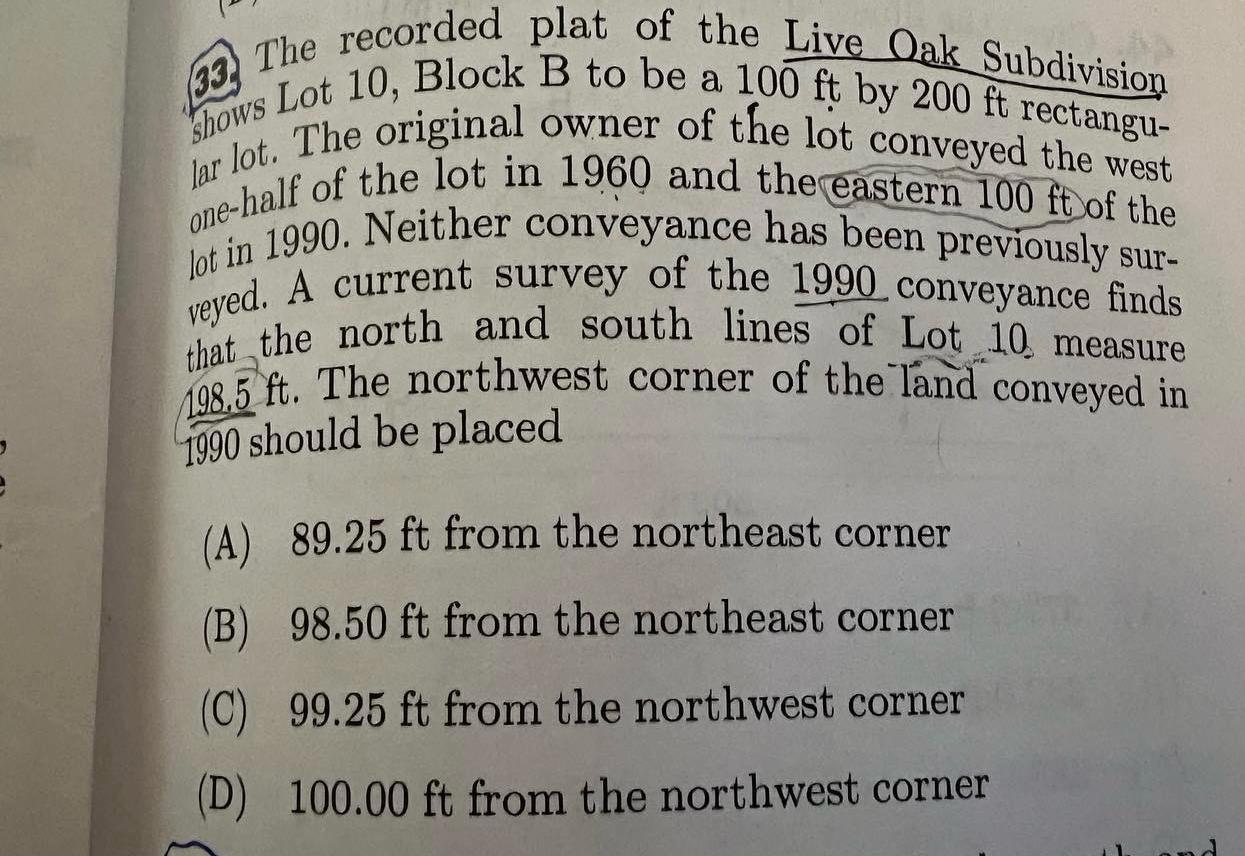 The recorded plat of the Live Qak Subdivision Lot