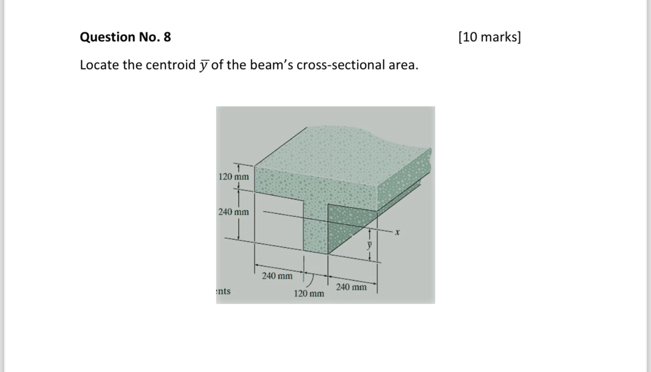 Question No . 8 [ 1 0 marks ] Locate the centroid