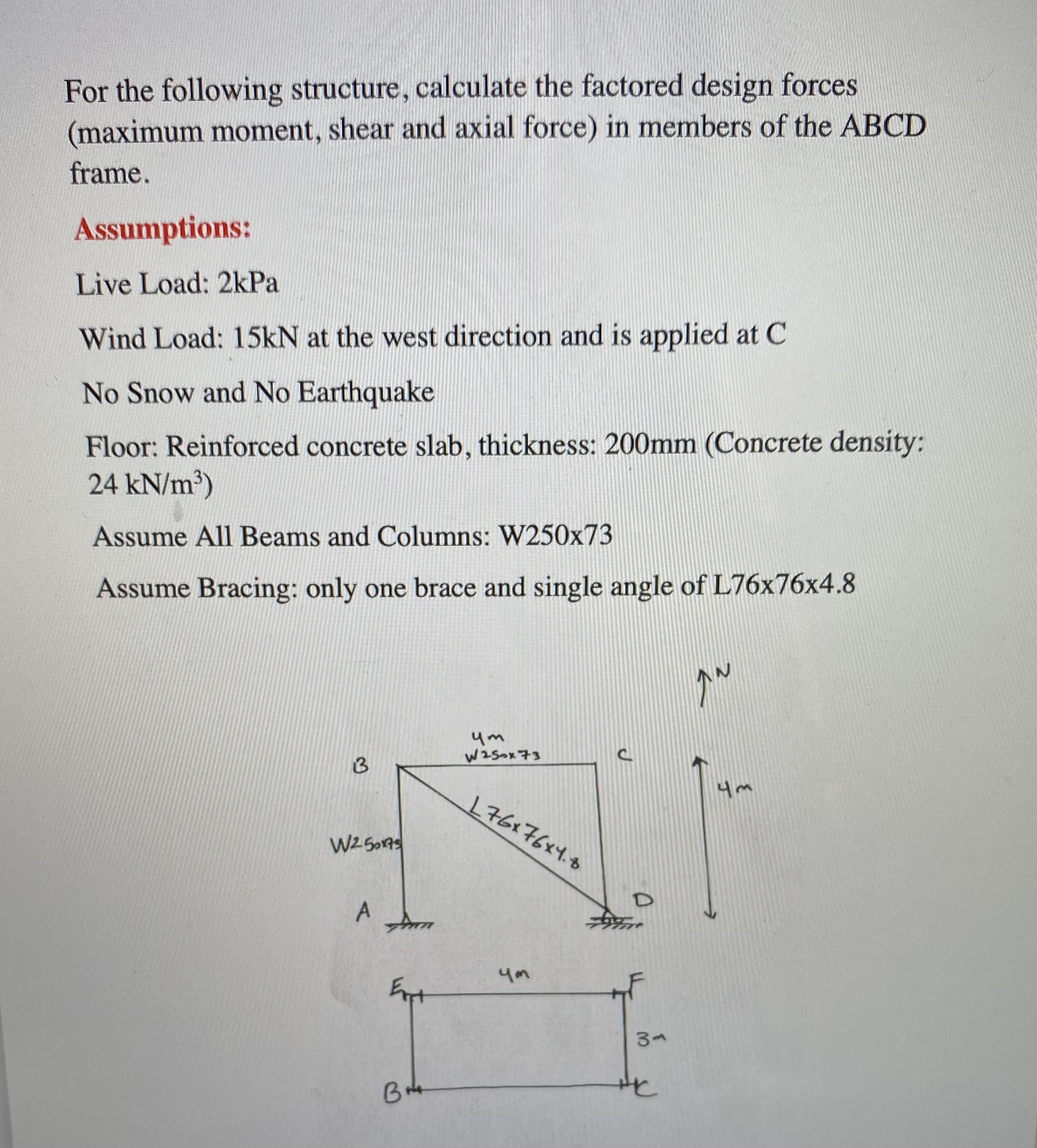 For the following structure, calculate the