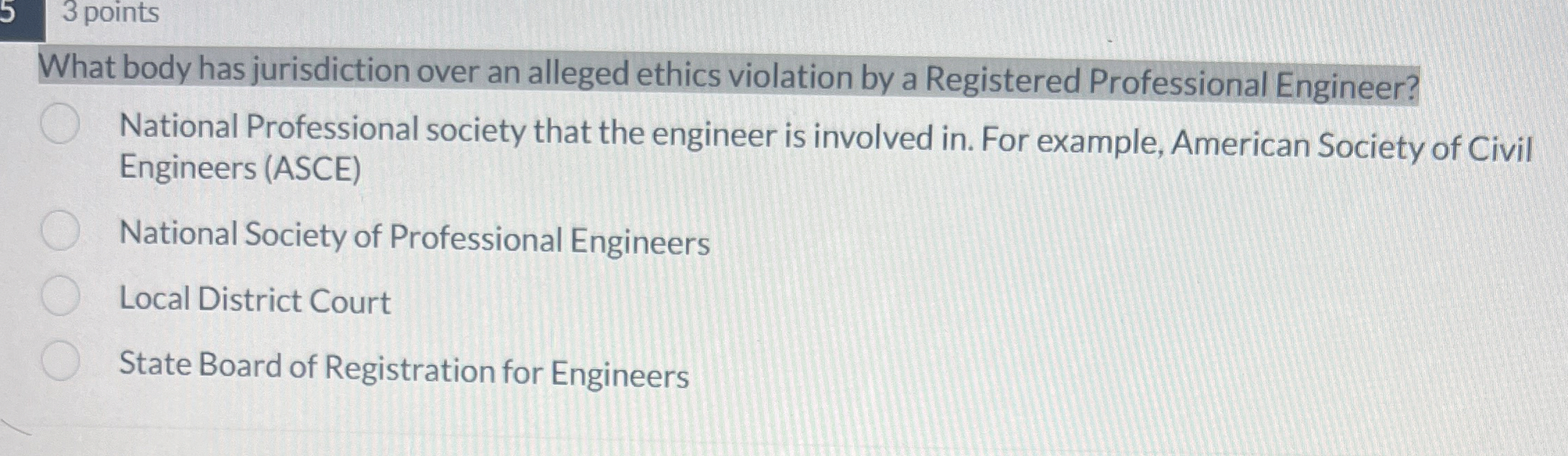 What body has jurisdiction over an alleged ethics