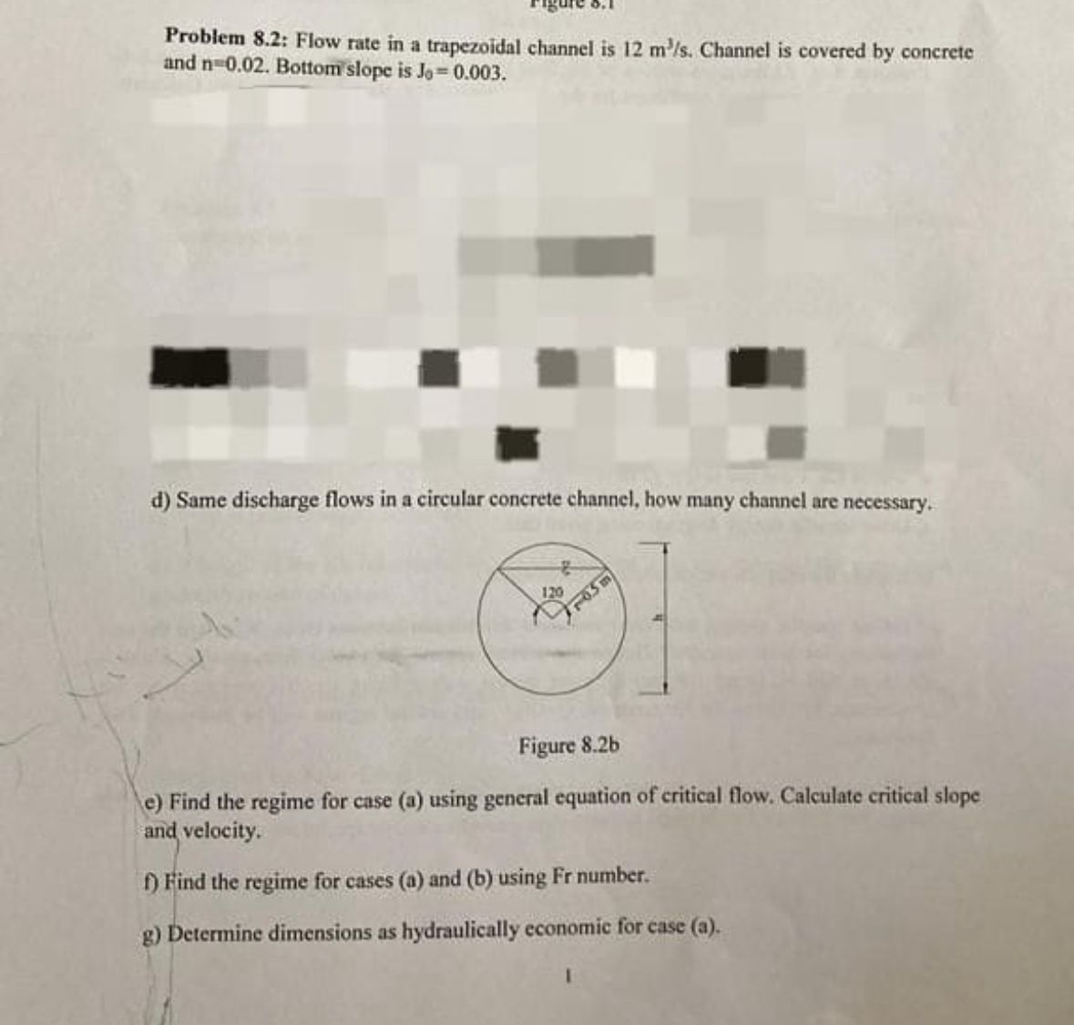Problem 8 . 2 : Flow rate in a trapezoidal