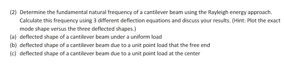 ( 2 ) Determine the fundamental natural frequency