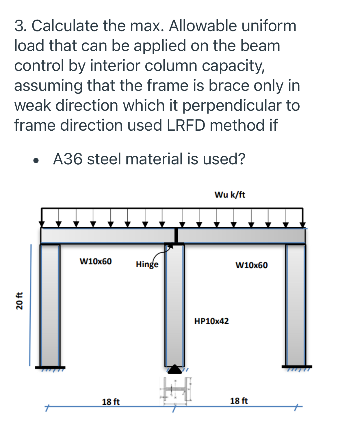 Calculate the max. Allowable uniform load that