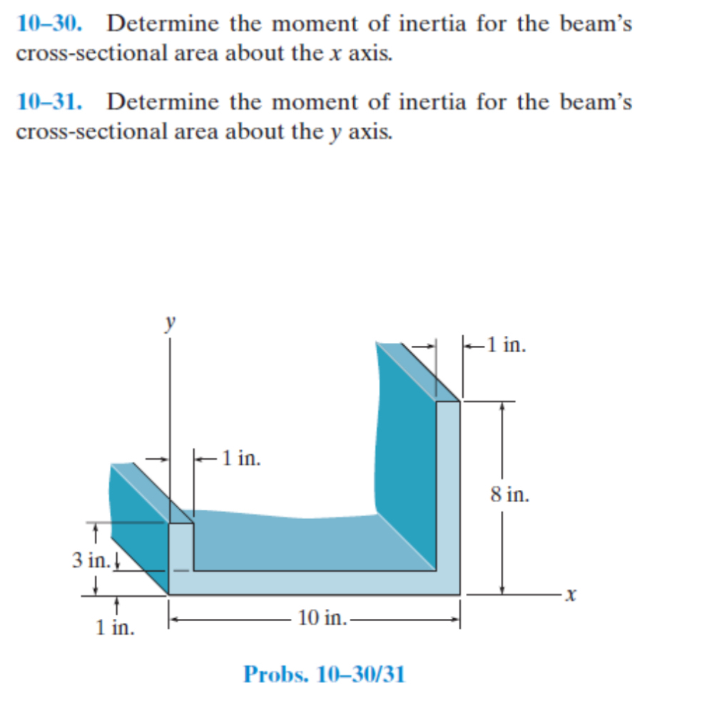 1 0 - 3 0 . Determine the moment of inertia for