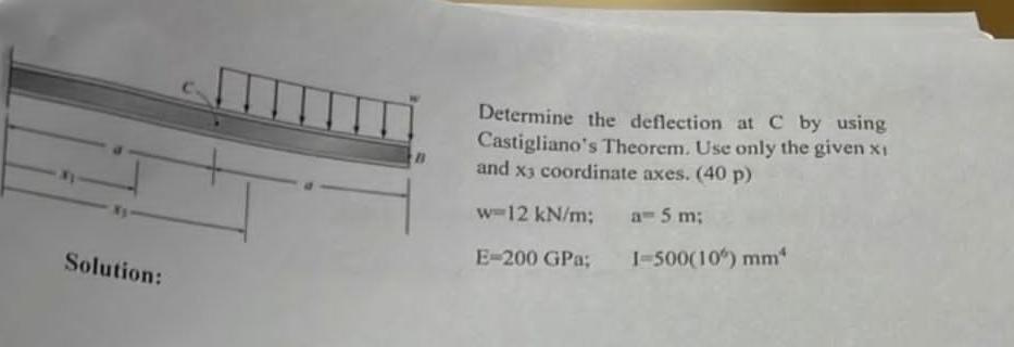 Determine the deflection at C by using