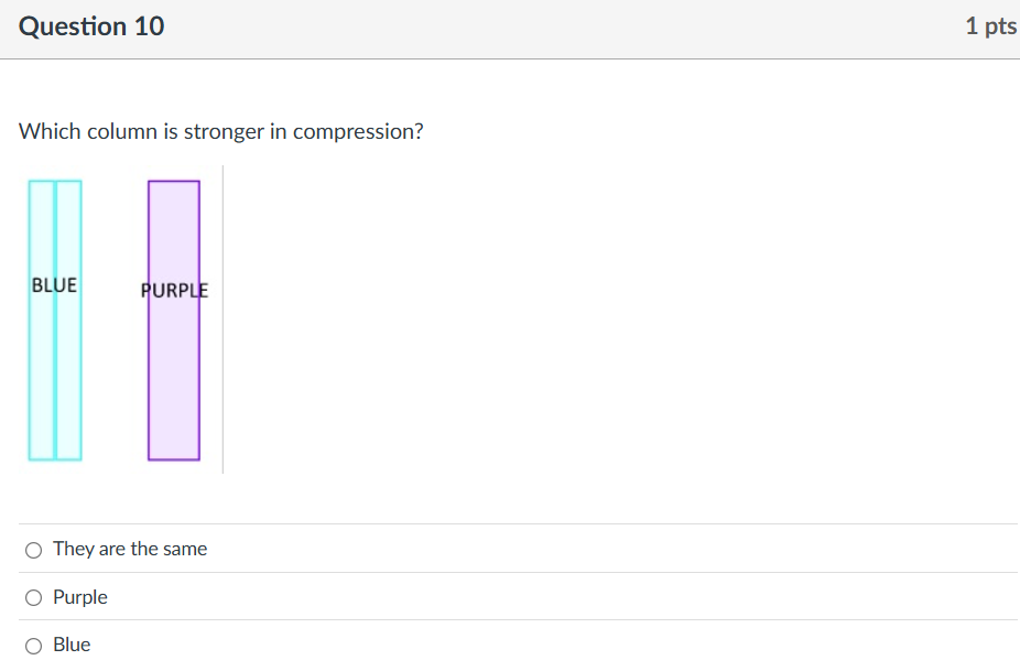 Question 1 0 Which column is stronger in