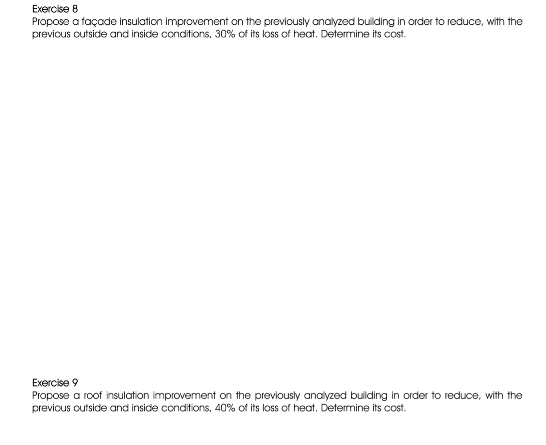 Exercise 8 Propose a fa ade insulation