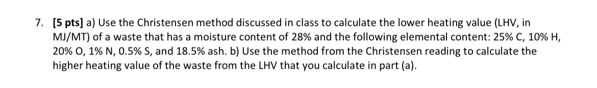 [ 5 pts ] a ) Use the Christensen method