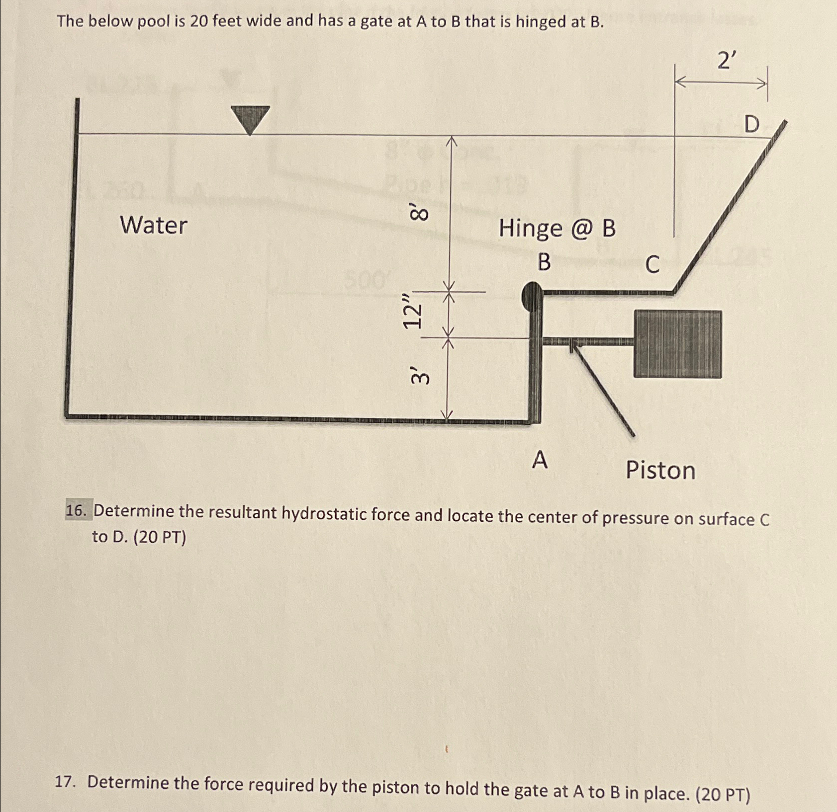 The below pool is 2 0 feet wide and has a gate at