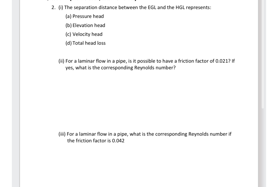 ( i ) The separation distance between the EGL and