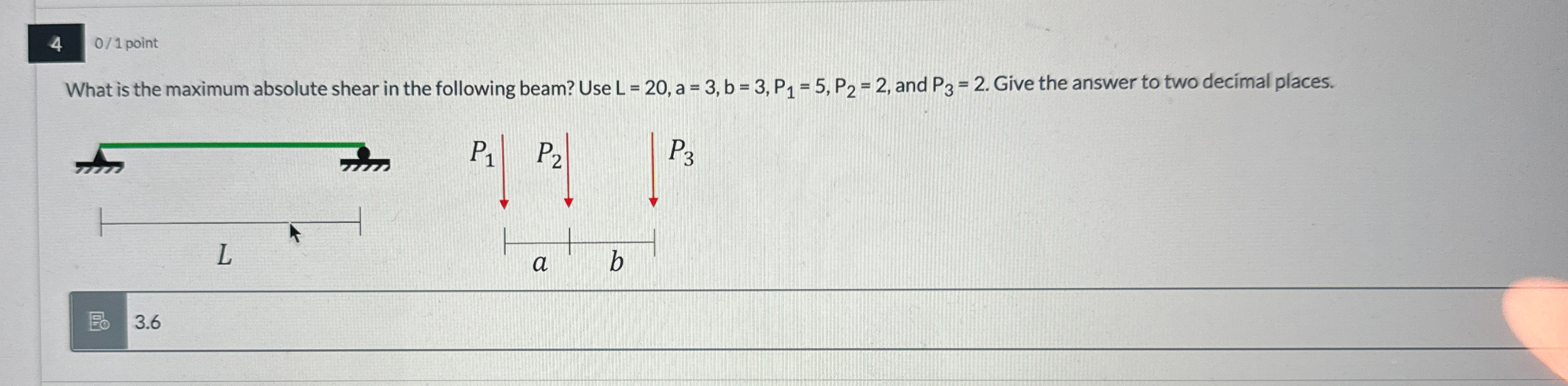 What is the maximum absolute shear in the