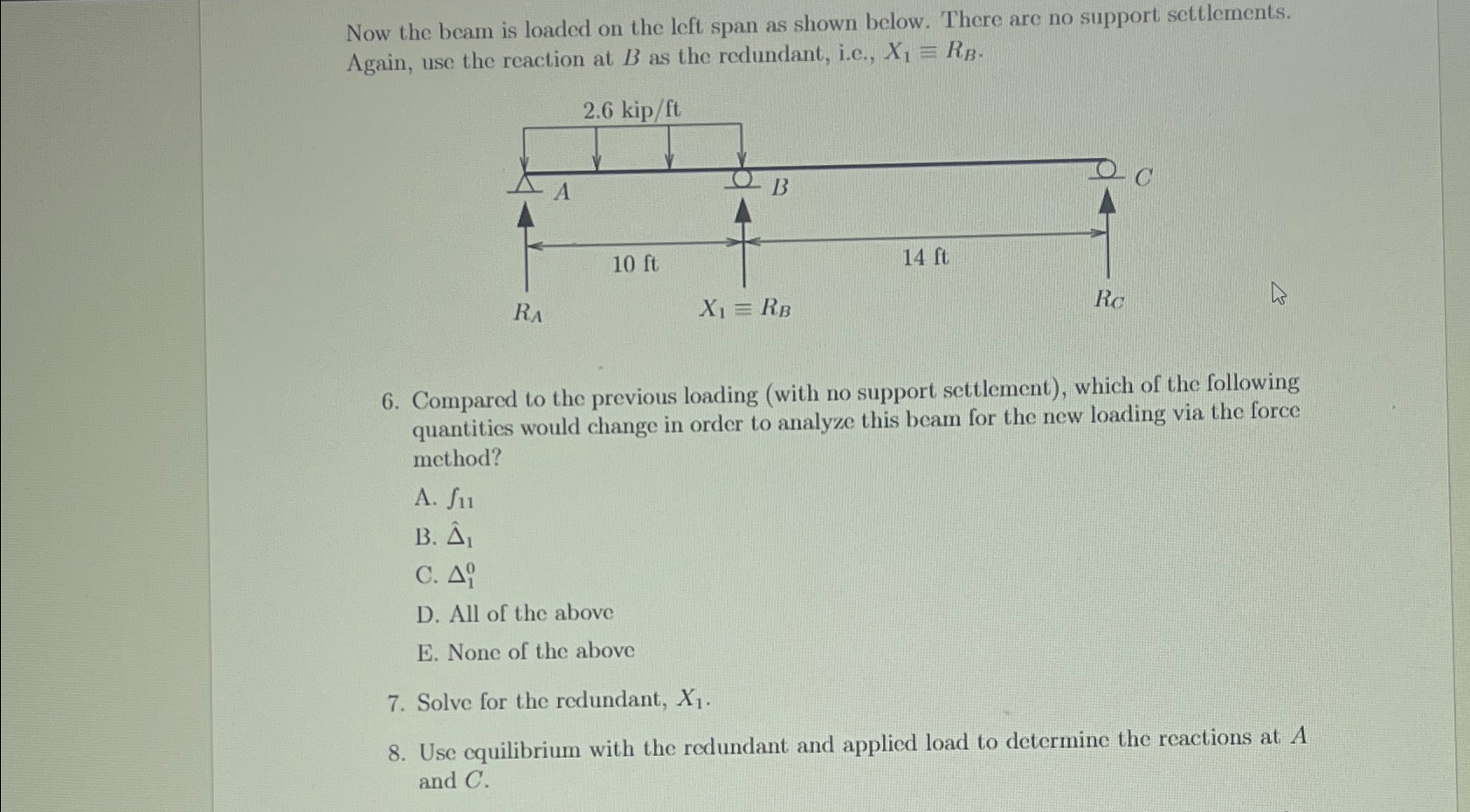 Now the beam is loaded on the left span as shown