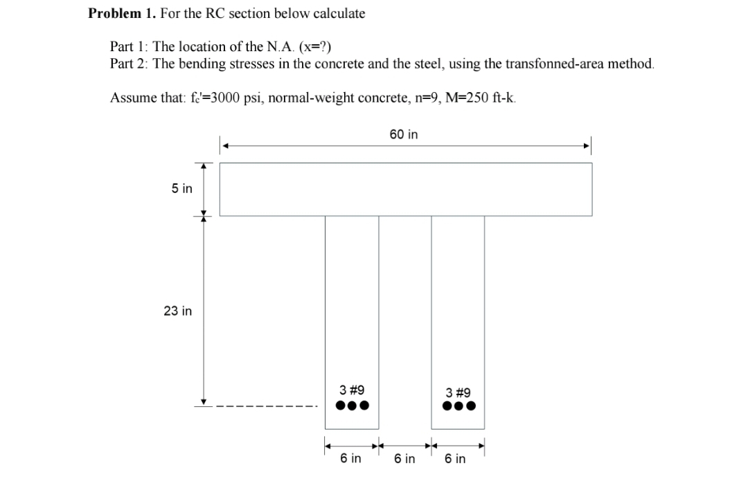 Problem 1 . For the RC section below calculate