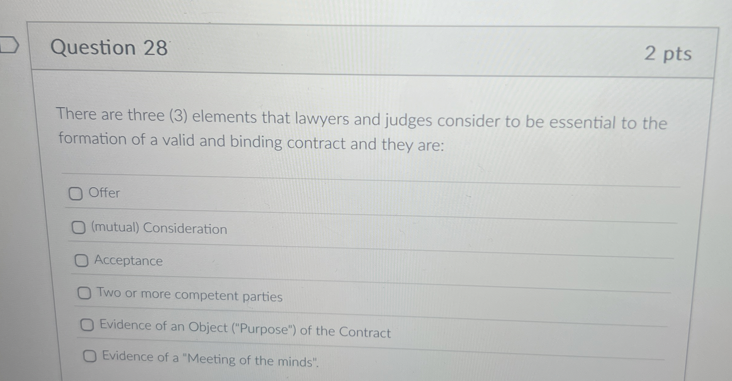 Question 2 8 There are three ( 3 ) elements that