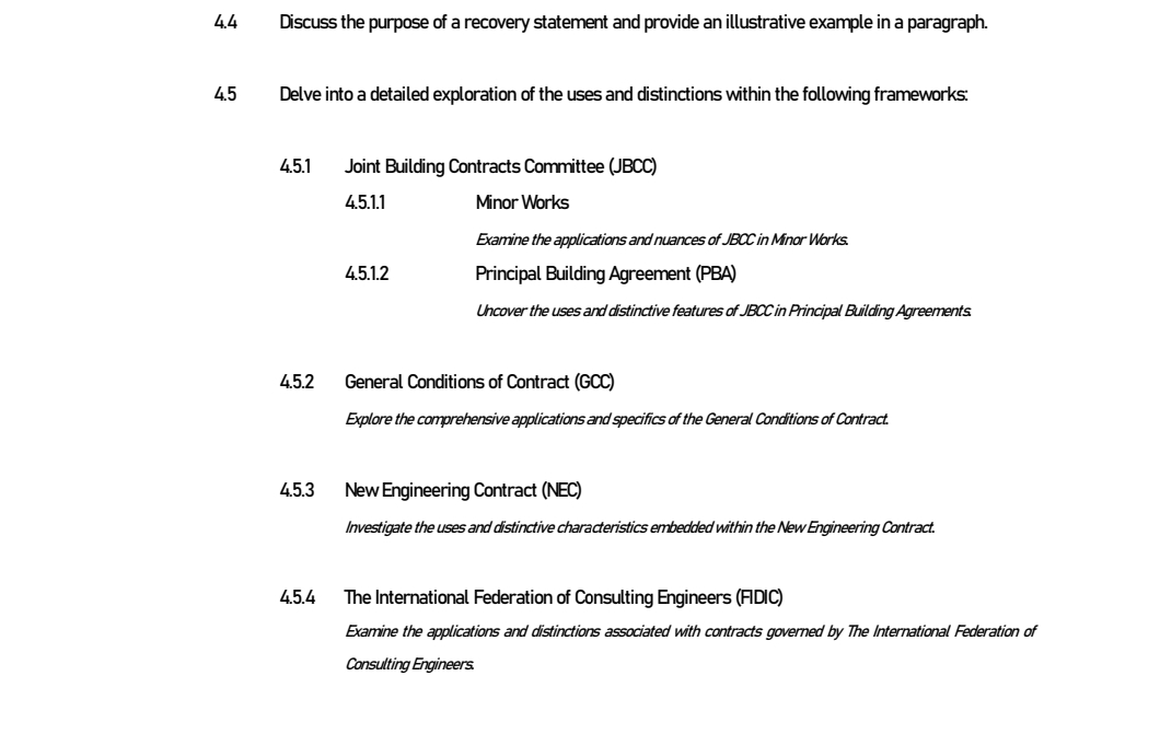 4 . 4 Discuss the purpose of a recovery statement