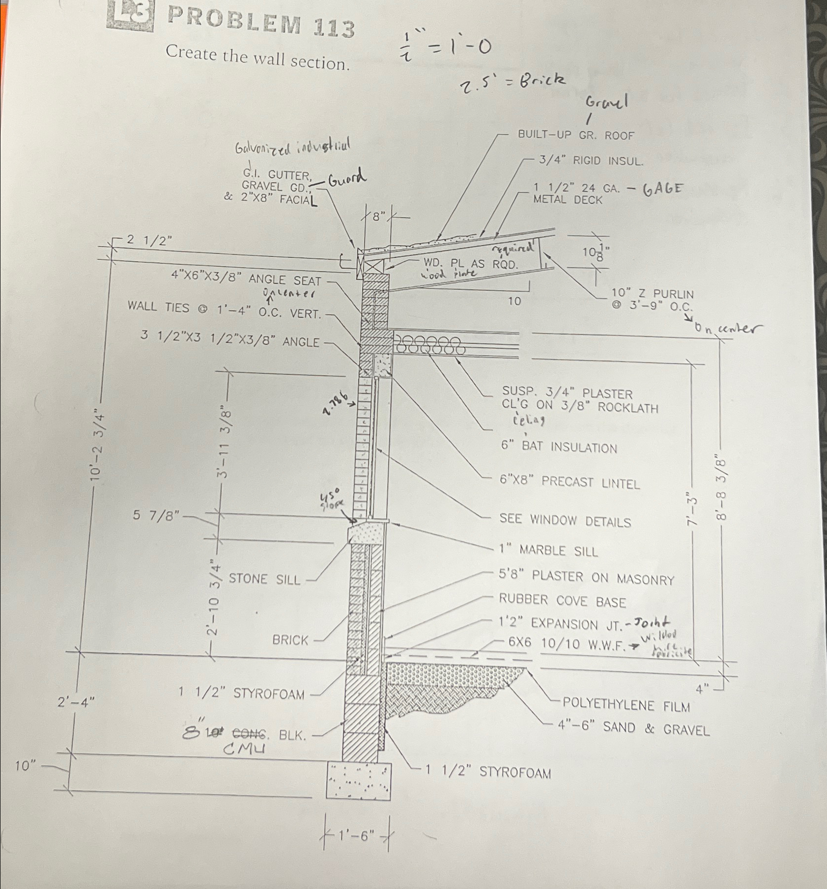 PROBLEM 1 3 Create the wall section. Draw all the