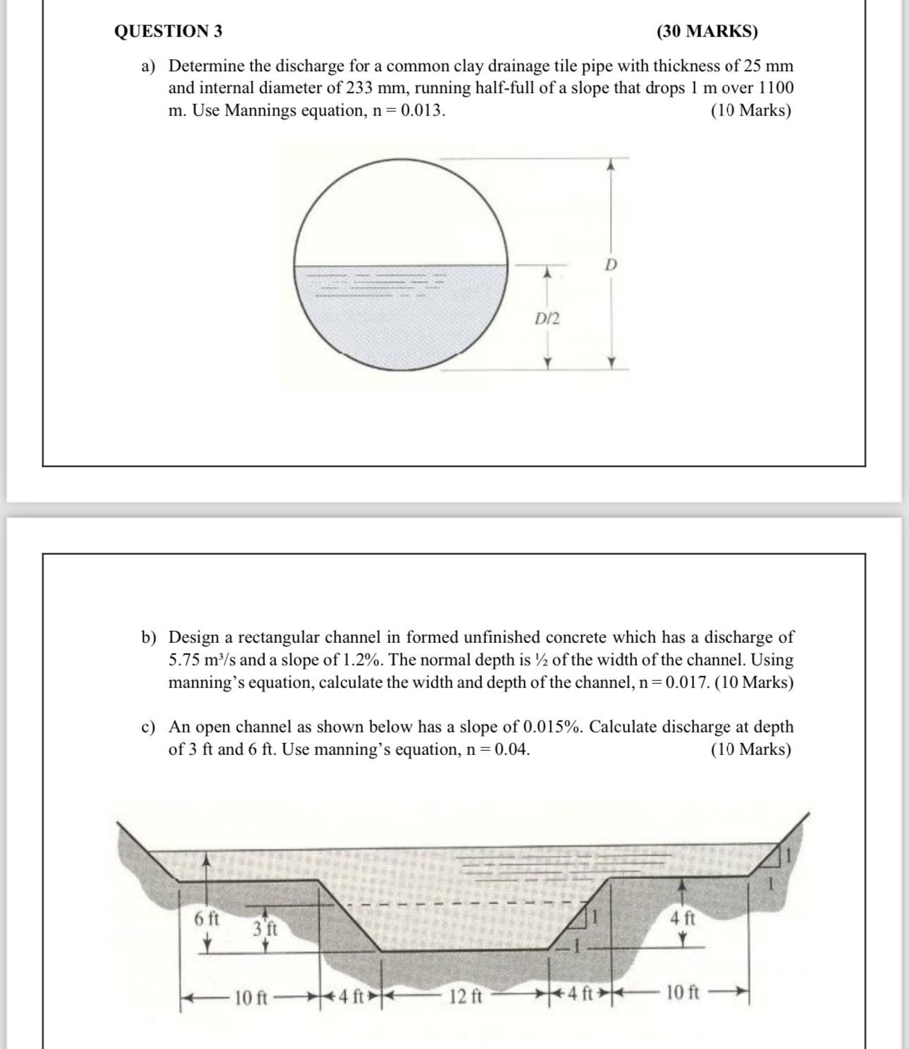QUESTION 3 ( 3 0 MARKS ) a ) Determine the